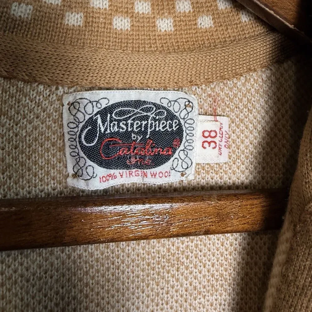 Vintage 100% Virgin Wool Catalina Masterpiece Cardigan Sweater Womens S/M  38